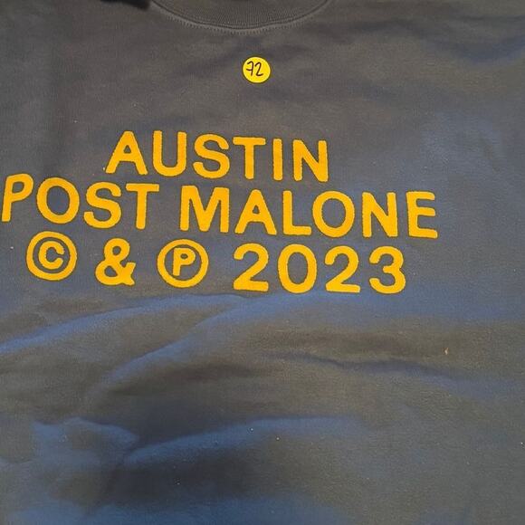 POST MALONE Blue Cryin’ Tour 2023 Crewneck, New without Tag - Picture 7 of 10